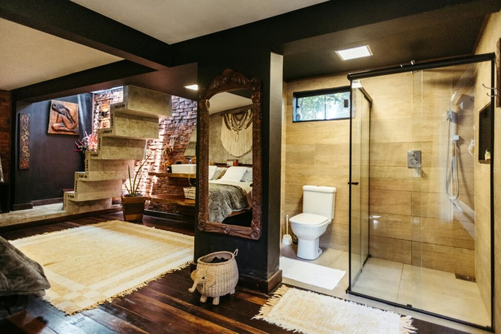 pexels photo 30767896 30767896 Cozy modern loft with rustic accents in Santa Teresa, Brazil, featuring unique architecture and design.